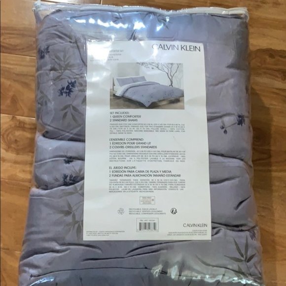 Calvin Klein Bamboo Flower Queen Comforter+2Shams! - Picture 4 of 7